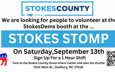 Booth at Stokes Stomp 9/13